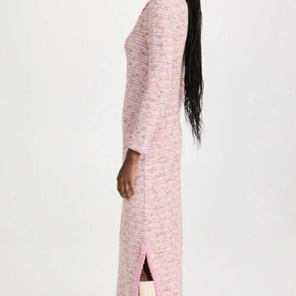Alexis Kassandra Pink Tweed Maxi Sweater Dress Women's Small - Picture 6 of 16